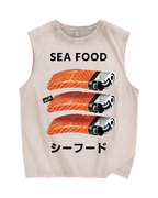 Sea Food Vintage Distressed Washed Tank Top