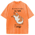 No Talk Me I'm Angy Cat Washed T-Shirt