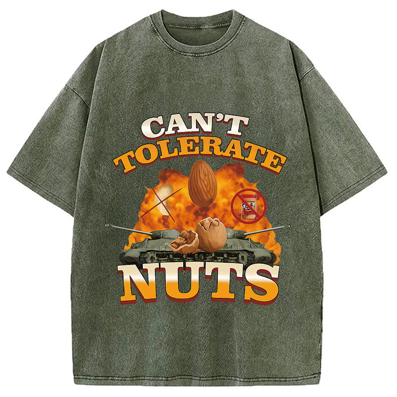 Can't Tolerate Nuts Washed T-Shirt
