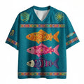 Folk Art Colorful Fish Jersey Shirts