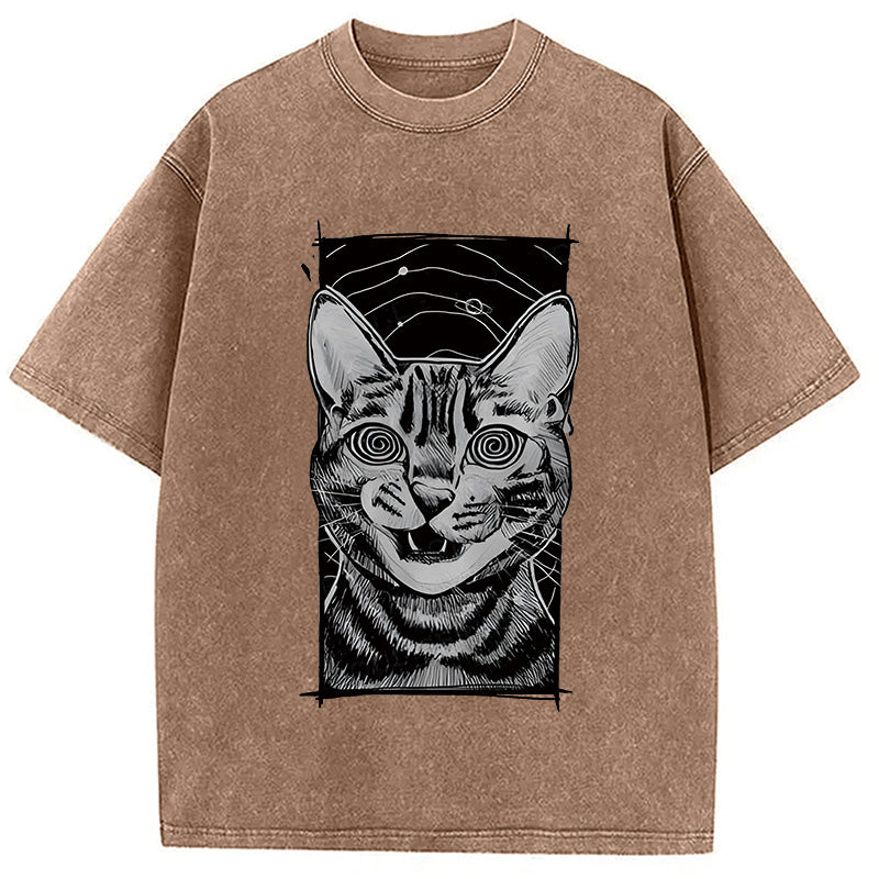 Hypnotic Cat Washed T-Shirt
