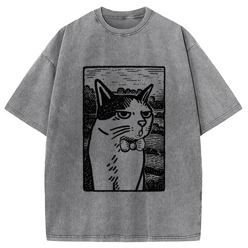Cat's Hateful Eyes Washed T-Shirt