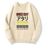 Japanese retro art Cotton Pullover Sweatshirt
