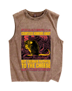 Cheese Mouse Vintage Distressed Washed Tank Top