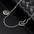 Titanium Steel Feather Leaf Necklace Hip-Hop Punk Pendant