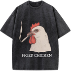 Fried Chicken Last Cigarette Vintage Washed T-Shirt