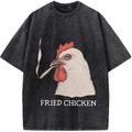 Fried Chicken Last Cigarette Vintage Washed T-Shirt