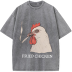 Fried Chicken Last Cigarette Vintage Washed T-Shirt