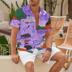 Romantic Seaside Polka Dot Hawaiian Shirt