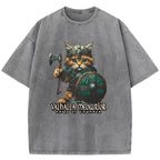 Viking Cat Washed T-Shirt