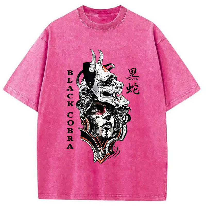 Oni Devil Hannya Mask Vintage Washed T-Shirt