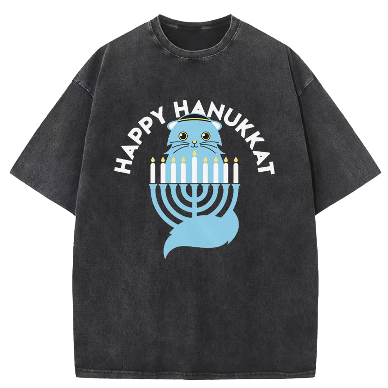 Happy Hanukkat Washed T-Shirt