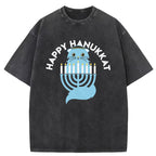 Happy Hanukkat Washed T-Shirt