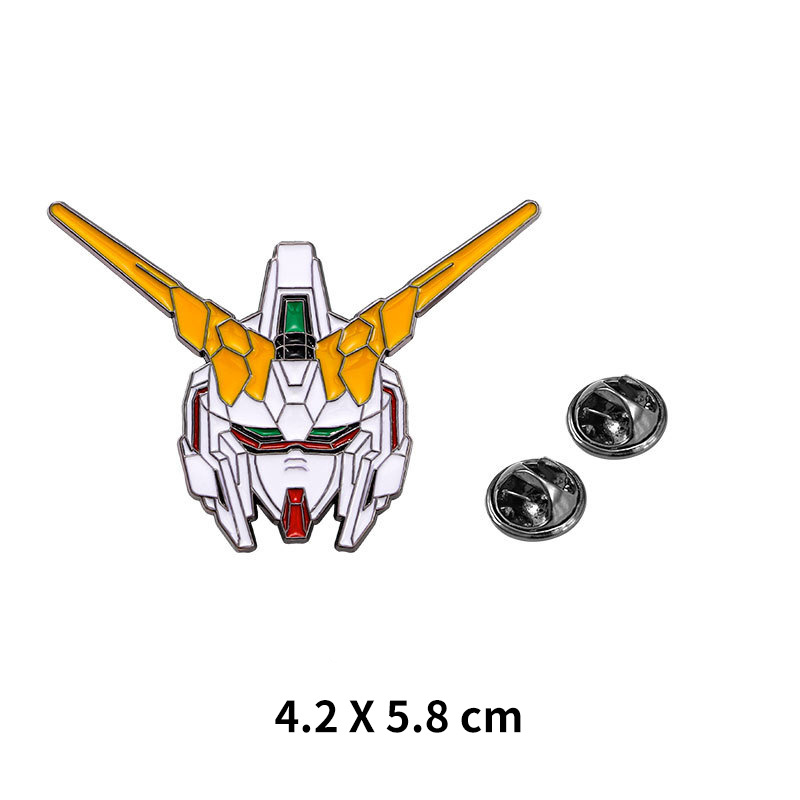 Japanese Anime Creative Mobile Suit Rx-78 Gundam Brooch Cartoon Unicorn Freedom Metal Badge Bag