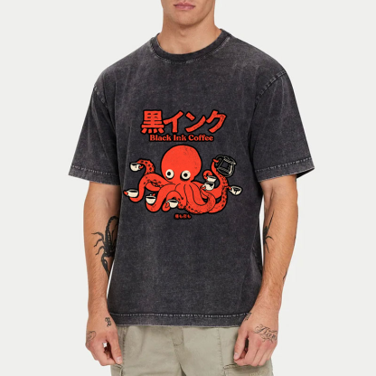 Black Ink Coffee Japanese Washed T-Shirt