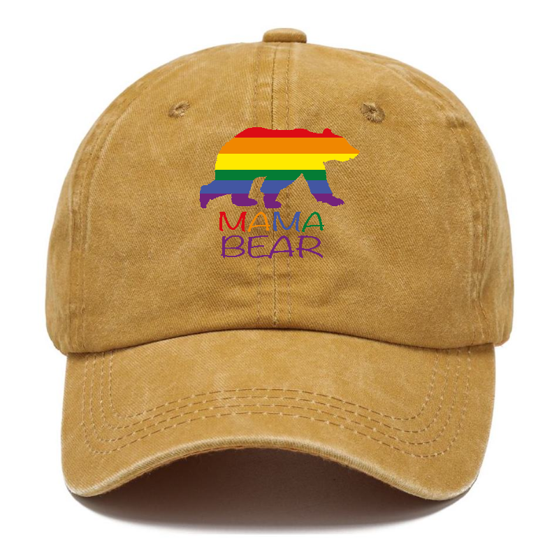LGBT Pride Mama Bear Washed Cap