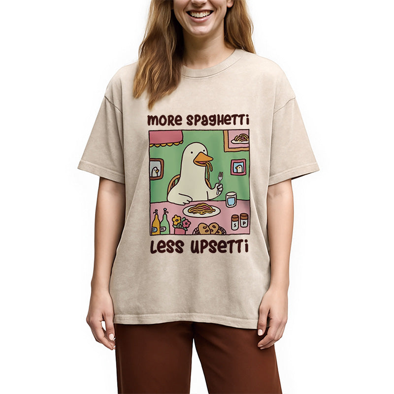 Duck Eating Spaghetti Washed T-Shirt