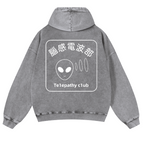 Telepathy Club Vintage Washed Cotton Back Art Hoodie