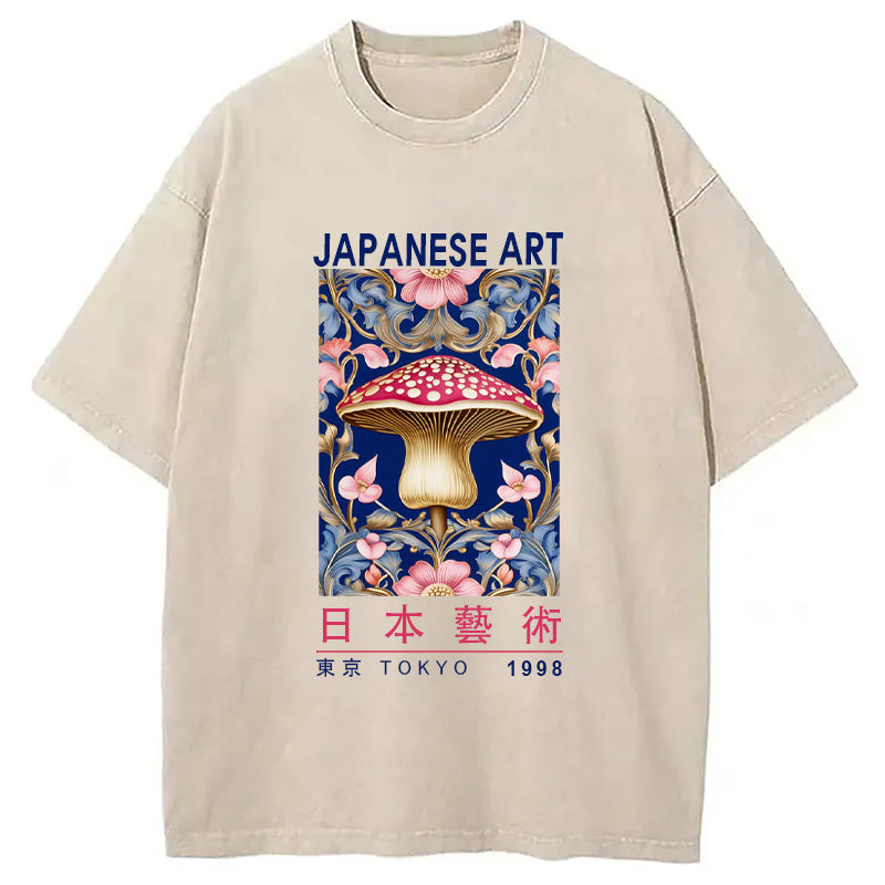 Blue Mushroom Vintage Washed T-Shirt