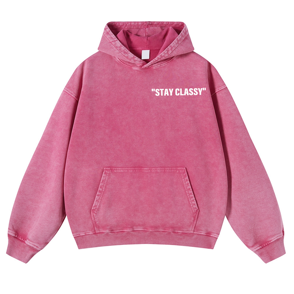 Stay Classy Bird Vintage Washed Cotton Back Art Hoodie