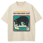 Professional Keyboard Cat Washed T-Shirt