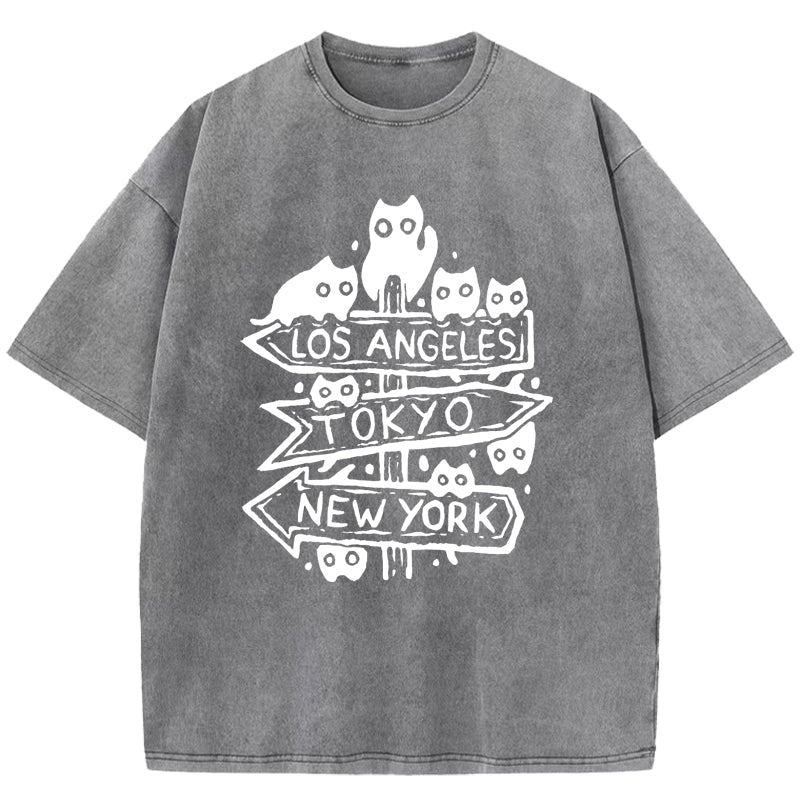 LA&TK&NY Washed T-Shirt
