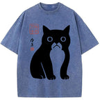 Funny Zen Cat Meme Washed T-Shirt
