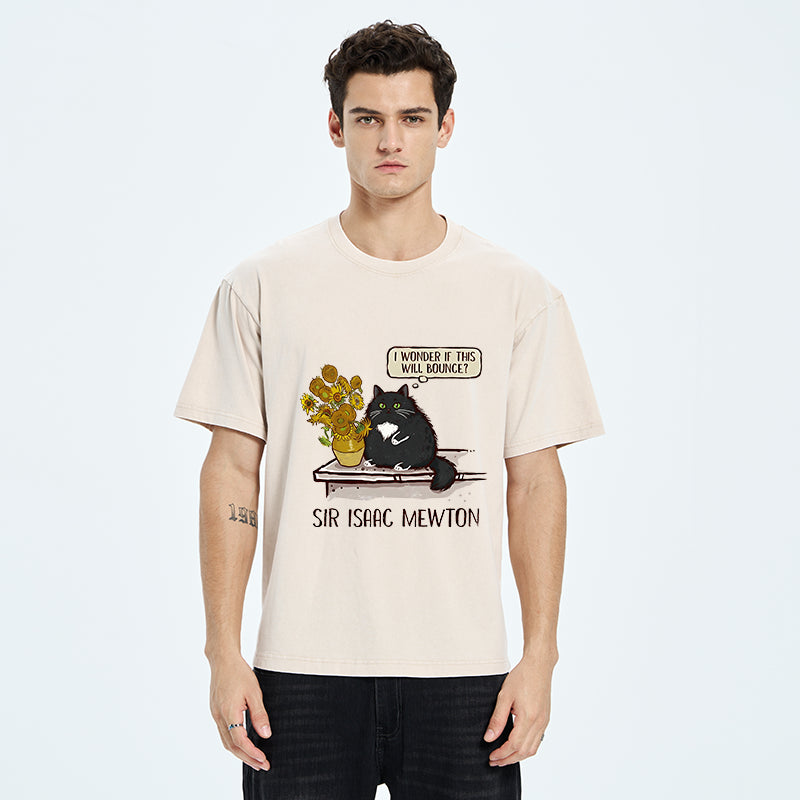 Unisex Cat Wants To Do A Physics Experiment Washed T-Shirt