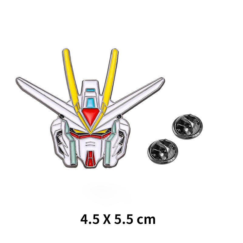 Japanese Anime Creative Mobile Suit Rx-78 Gundam Brooch Cartoon Unicorn Freedom Metal Badge Bag