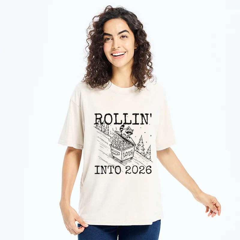 Unisex Rollin' Into 2026 Washed T-Shirt