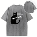 Cat Finds Human Bones Back Washed T-Shirt