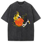 Neko Playing Cat Washed T-Shirt