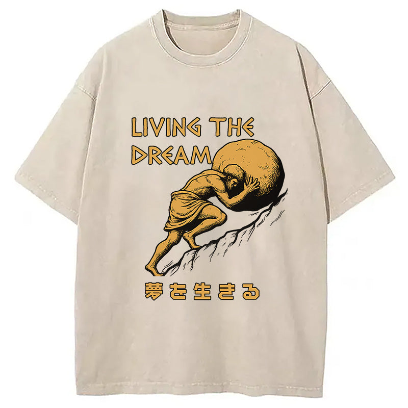 Living The Dream Meme Washed T-Shirt