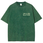Polka Dot Fish Washed Vintage Short Sleeves T-Shirt
