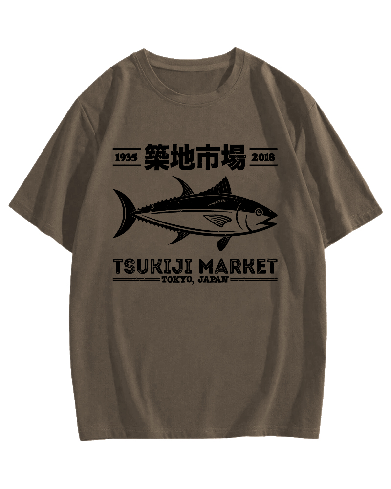 Tsukiji Market Tokyo Cotton casual T-shirt