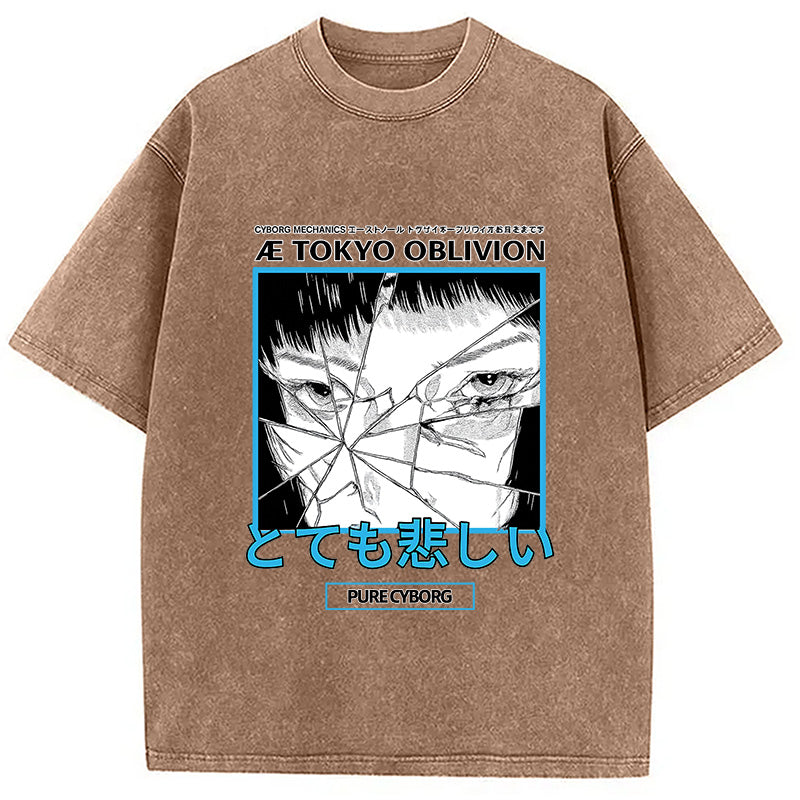 Cyberpunk Dark Fantasy Washed T-Shirt