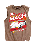 Go mach 5 Vintage Distressed Washed Tank Top