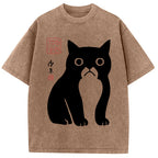 Funny Zen Cat Meme Washed T-Shirt