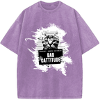 Criminal Cat – Bad Cattitude Vintage Washed T-Shirt