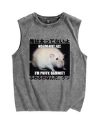Puffy Rat Vintage Distressed Washed Tank Top