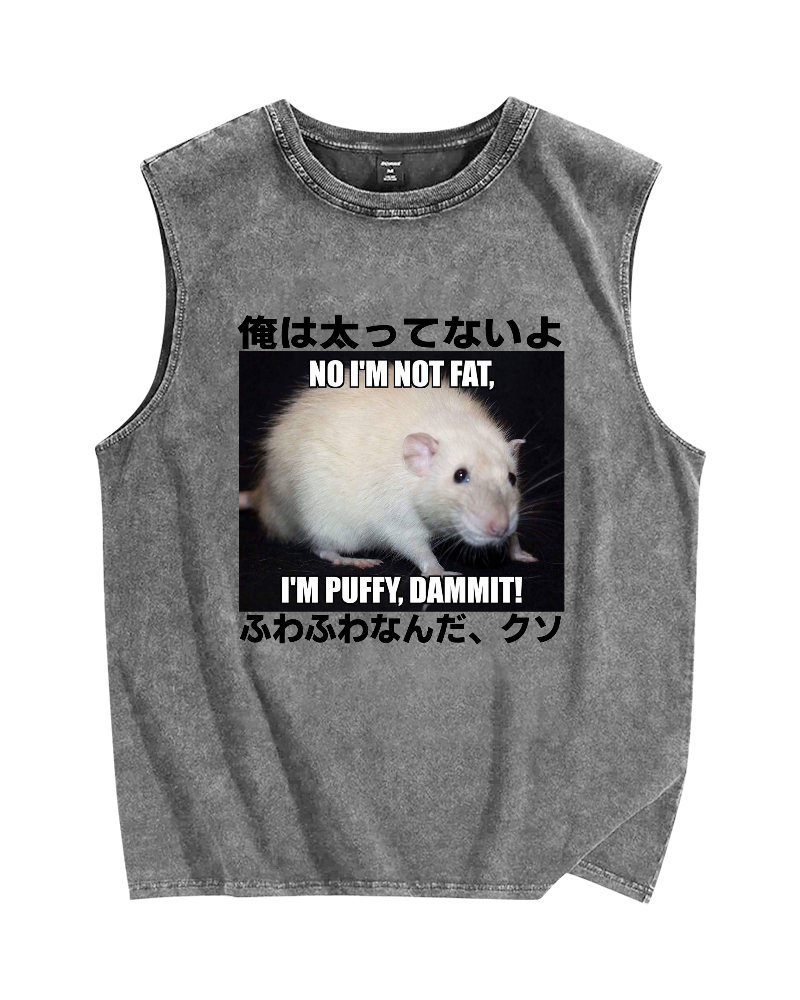 Puffy Rat Vintage Distressed Washed Tank Top