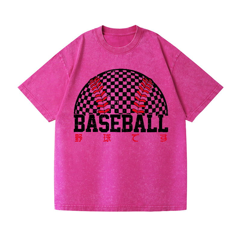 Baseball Vintage Wash Japanese Design T-Shirt