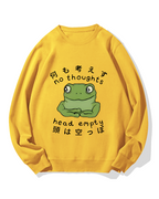 No Thoughts Head Empty Frog Cotton Sweatshirt