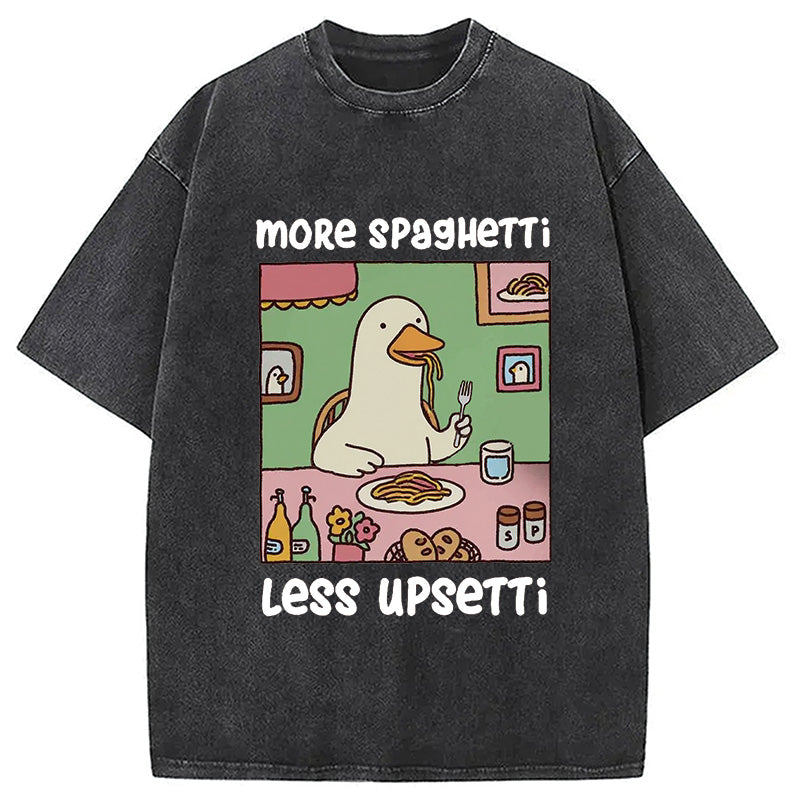 Duck Eating Spaghetti Washed T-Shirt