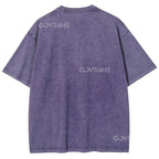 Unisex Polka Dot Flower Printed Washed Tee