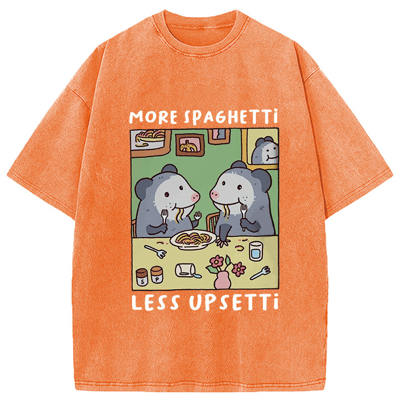Possums Eating Spaghetti Washed T-Shirt