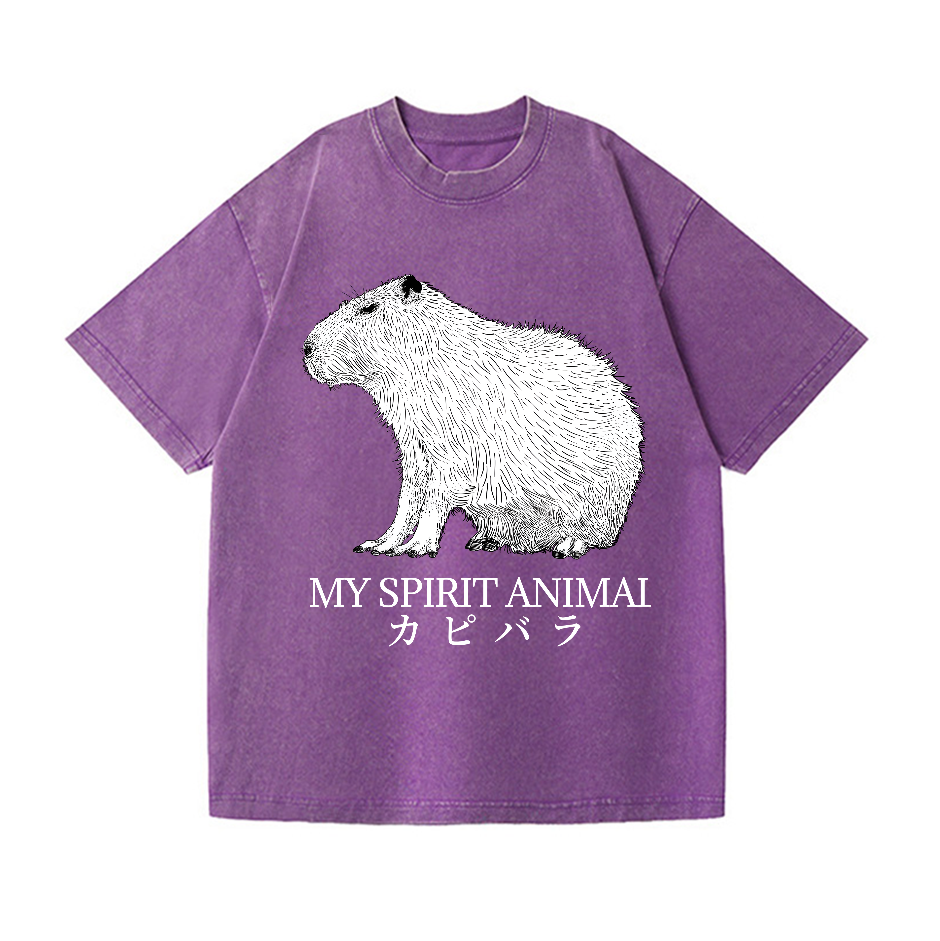 Capybara Vintage Wash Japanese Design T-Shirt