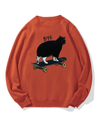Cat On Skateboard Cotton Sweatshirt