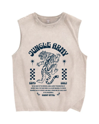 Vintage Tiger Graffiti Christian Snowflake Washed Vest