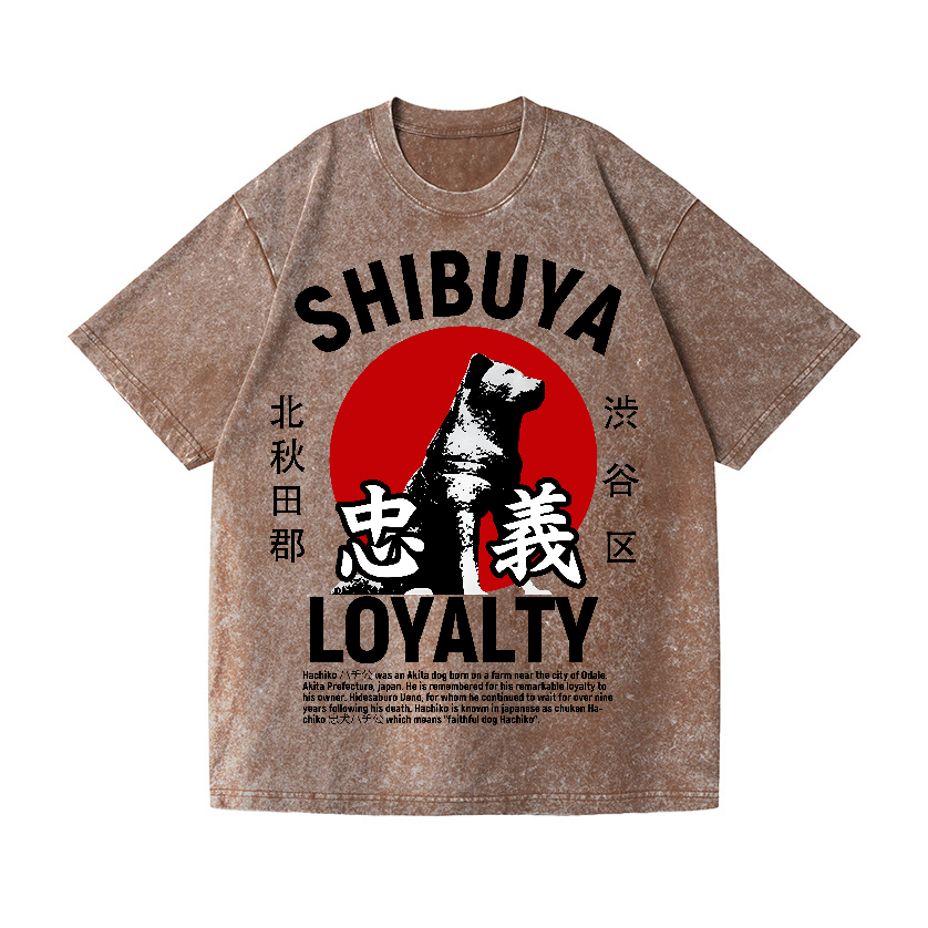 Shibuya Hachiko Vintage Wash Japanese Design T-Shirt